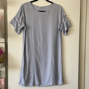 Madewell|Blue and White Micro Striped Coastal Shirt Dress|Small|EUC